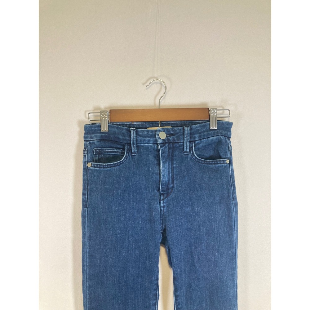 Boho Chic BCBGMAXAZRIA Womens 25 Blue High Rise Raw Hem Flare Jeans RMH2232107 - Picture 9 of 12